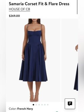 House of CB Samaria Midi Dress in French Navy